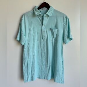 Criquet Top-Shelf Players Polo Shirt Men Large Green 100% Organic Cotton Preppy